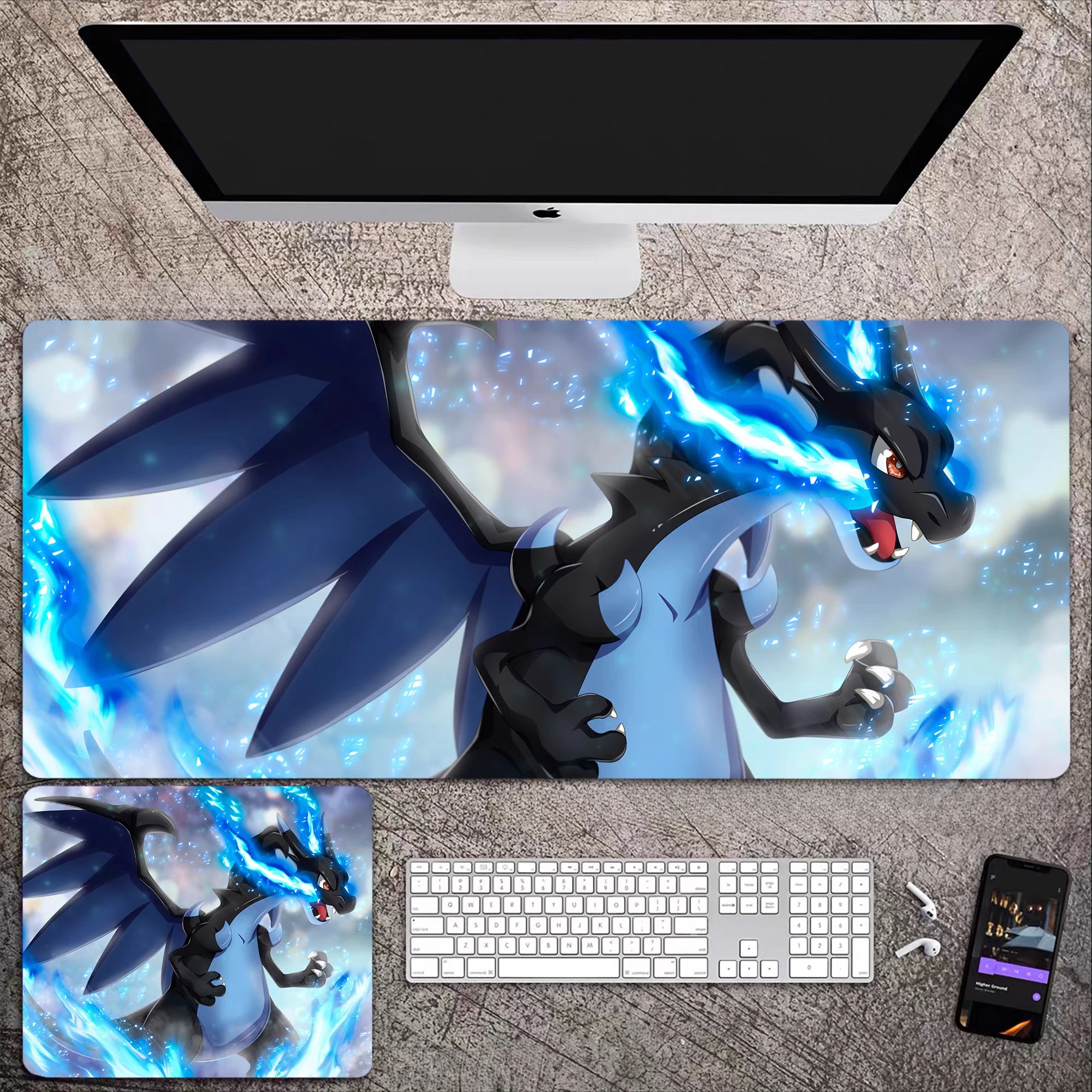 Boys E-sports Game Leather Mouse Pad Pokmon Oversized Pokemon Study Table Pad Pikachu Keyboard Pad Pokmon Rayquaza Mouse Pad