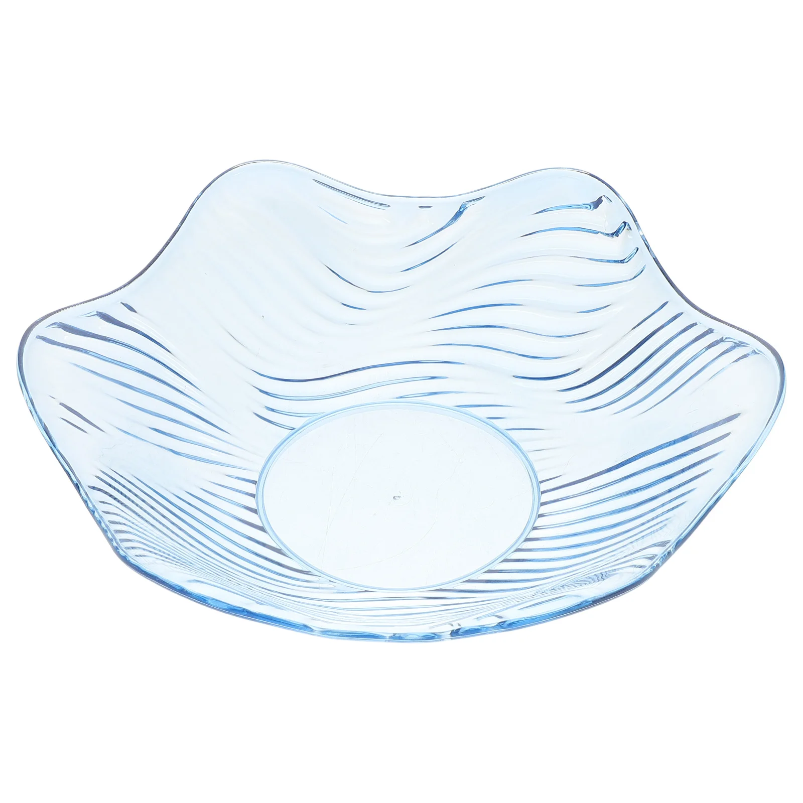 

Plastic Fruit Plate Flower Snack Bowl For Home Kitchen Storage Appetizer Plates Salad Dish Cyan
