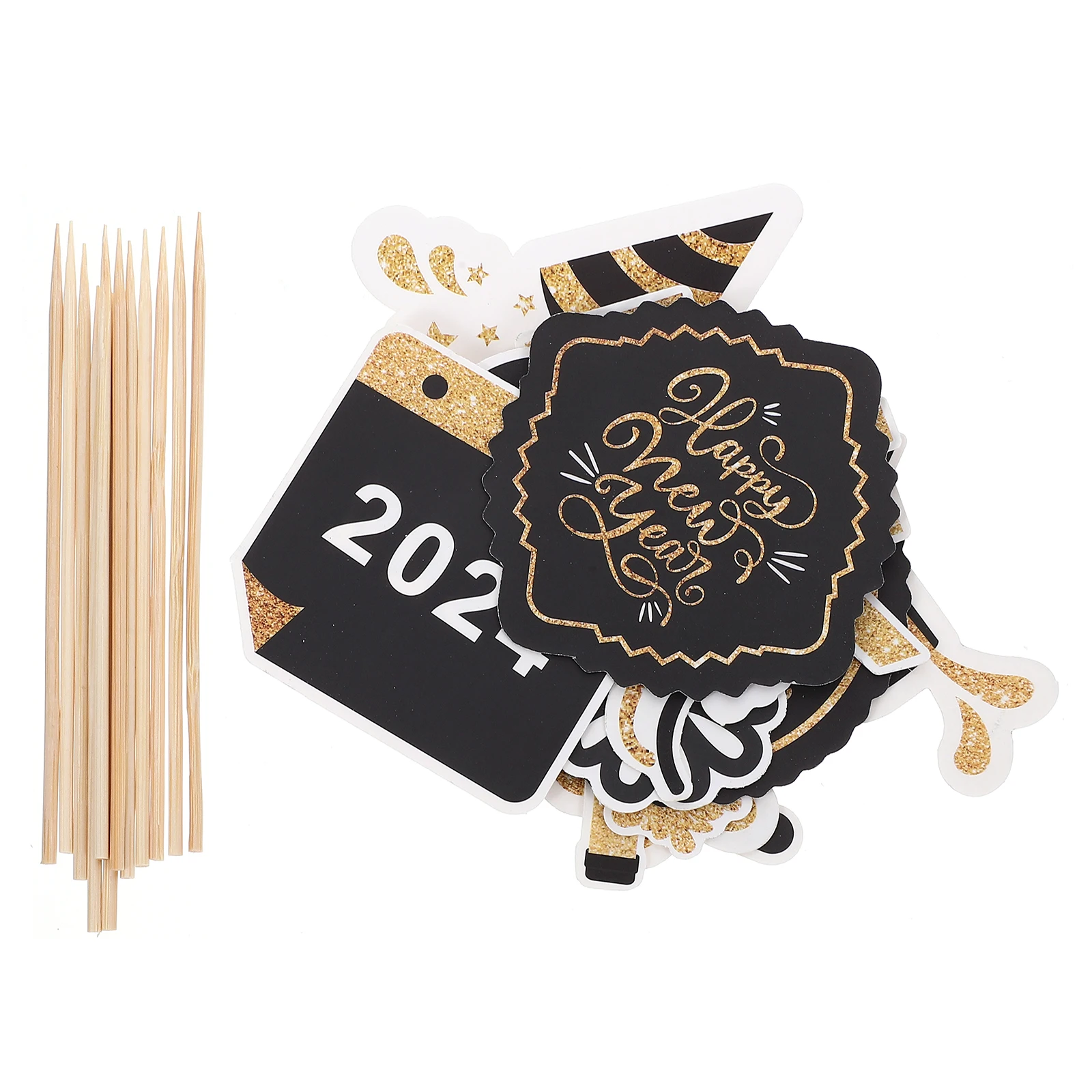 

12 Pcs Decorations New Year Party 2024 Unique New Years Cupcake Decorations Cupcake Toppers Dessert Fruit Happy Birthday nament