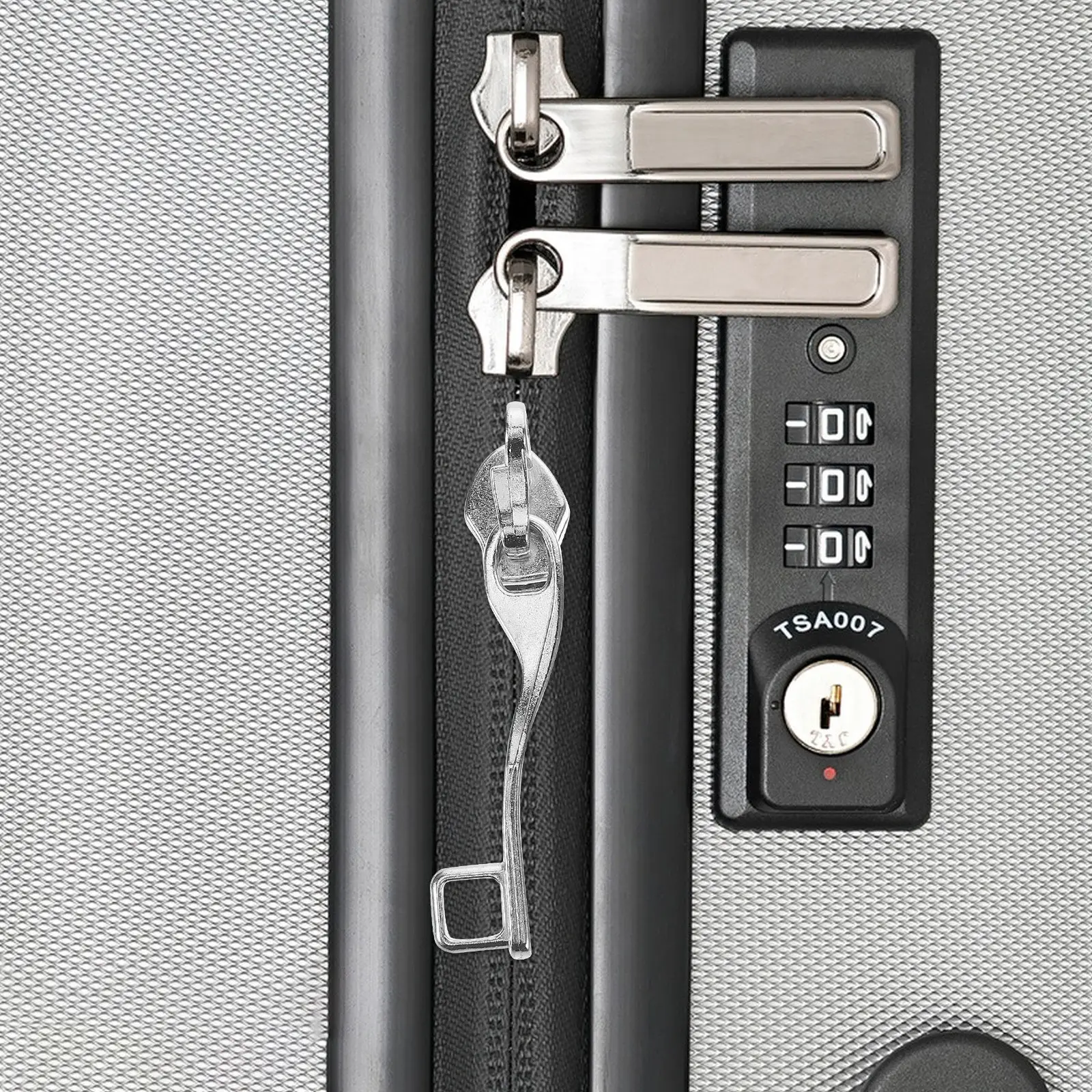 

5Pairs Double-Layer Explosion-Proof Zipper Slider Metal Single Lock Hole Luggage Pull Replacement Smooth Sliding Repair Parts