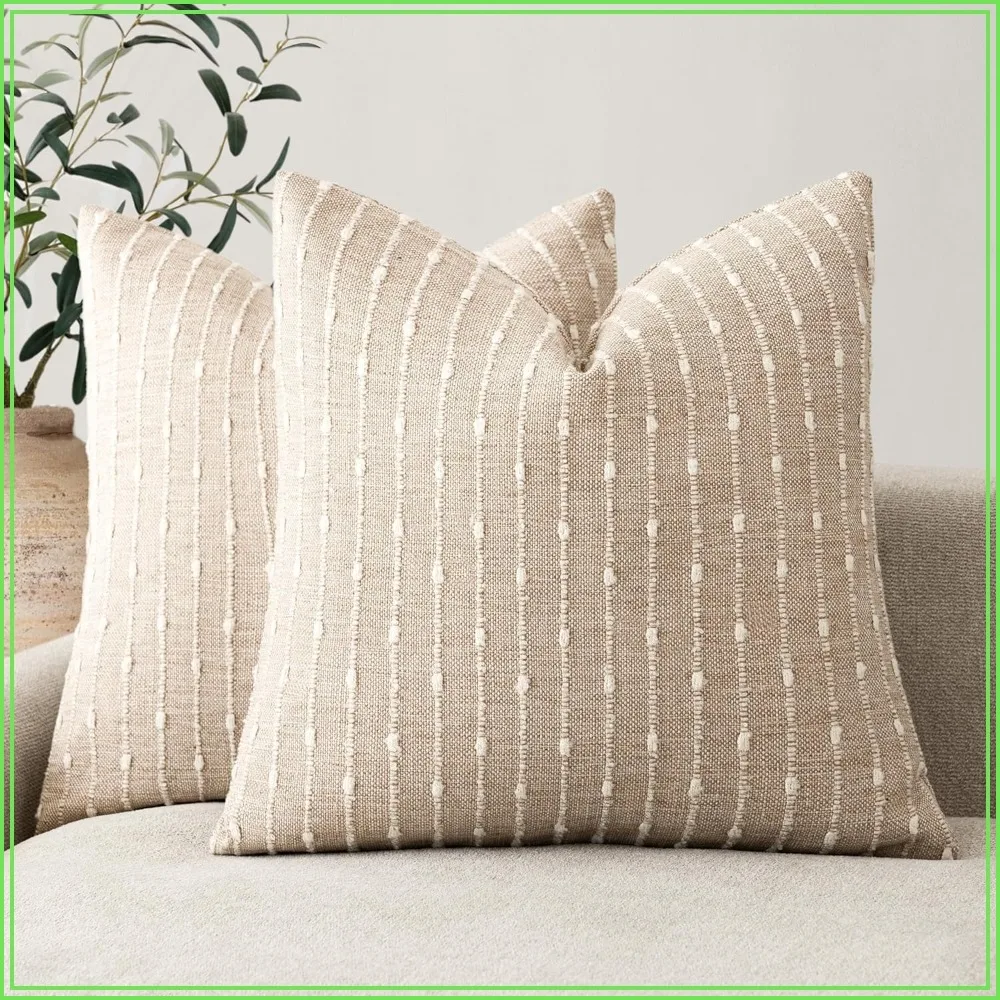 Set of 2 Boho Striped Throw Pillow Covers