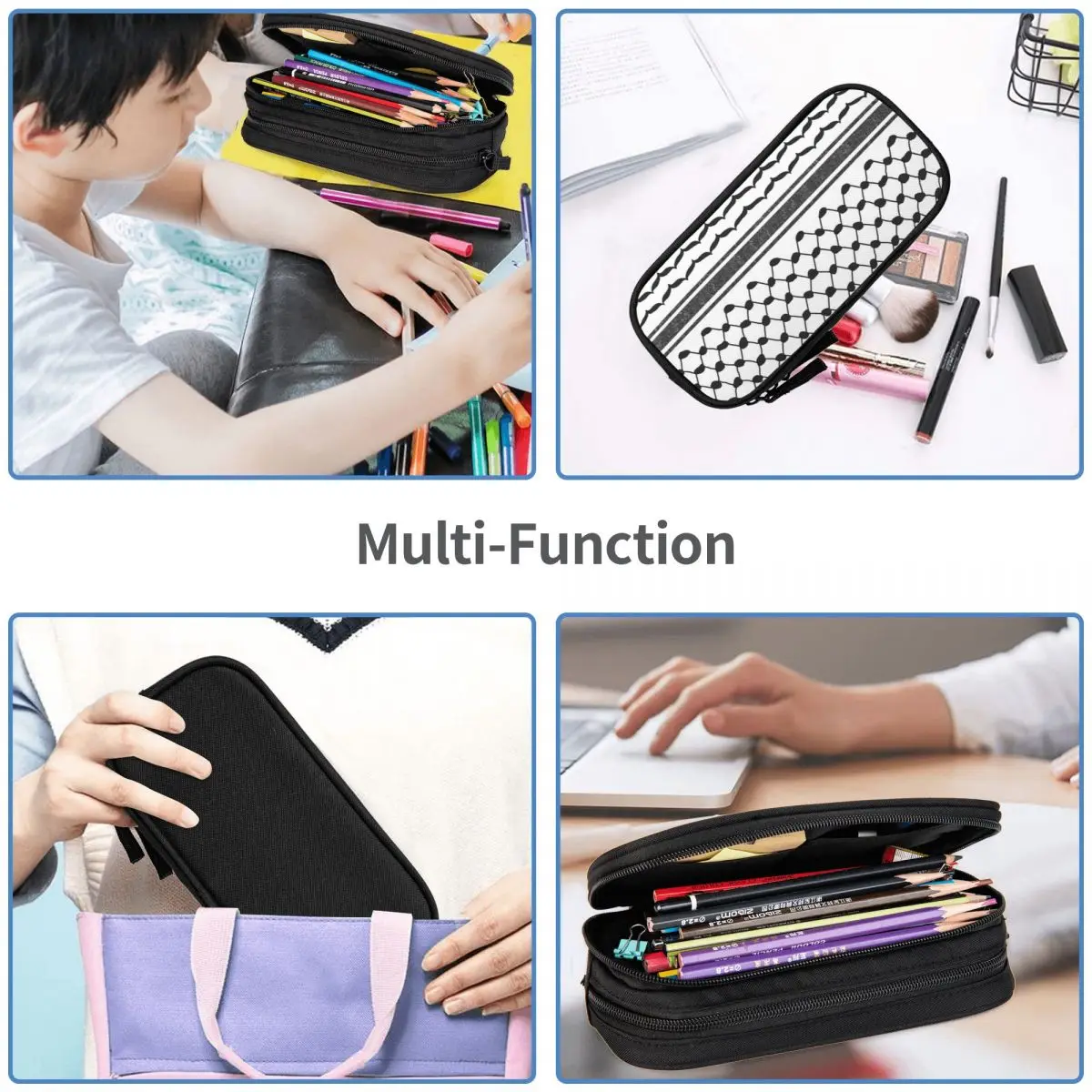 Hattah Keffiyeh Lápis Casos, Grande Capacidade Pen Bags, Pen Box, Lápis Pouch para Meninos e Meninas, Estudantes Papelaria Escola e Escritório