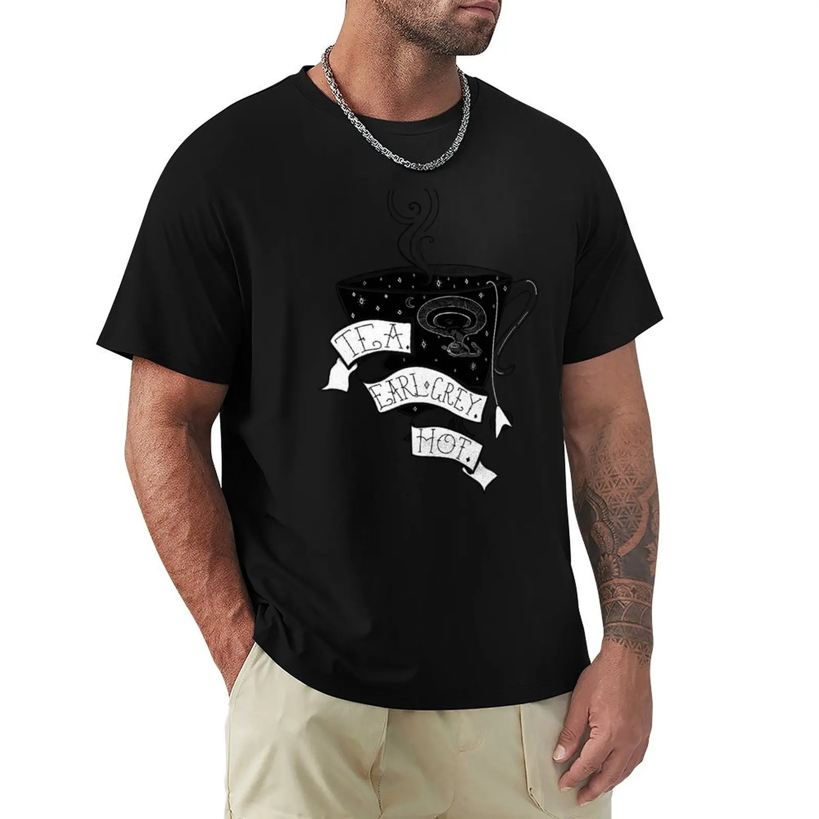 Star Trek Next Generation Artsy Earl Grey Tea Cup T-Shirt Independence Day Short Sleeve T-Shirt