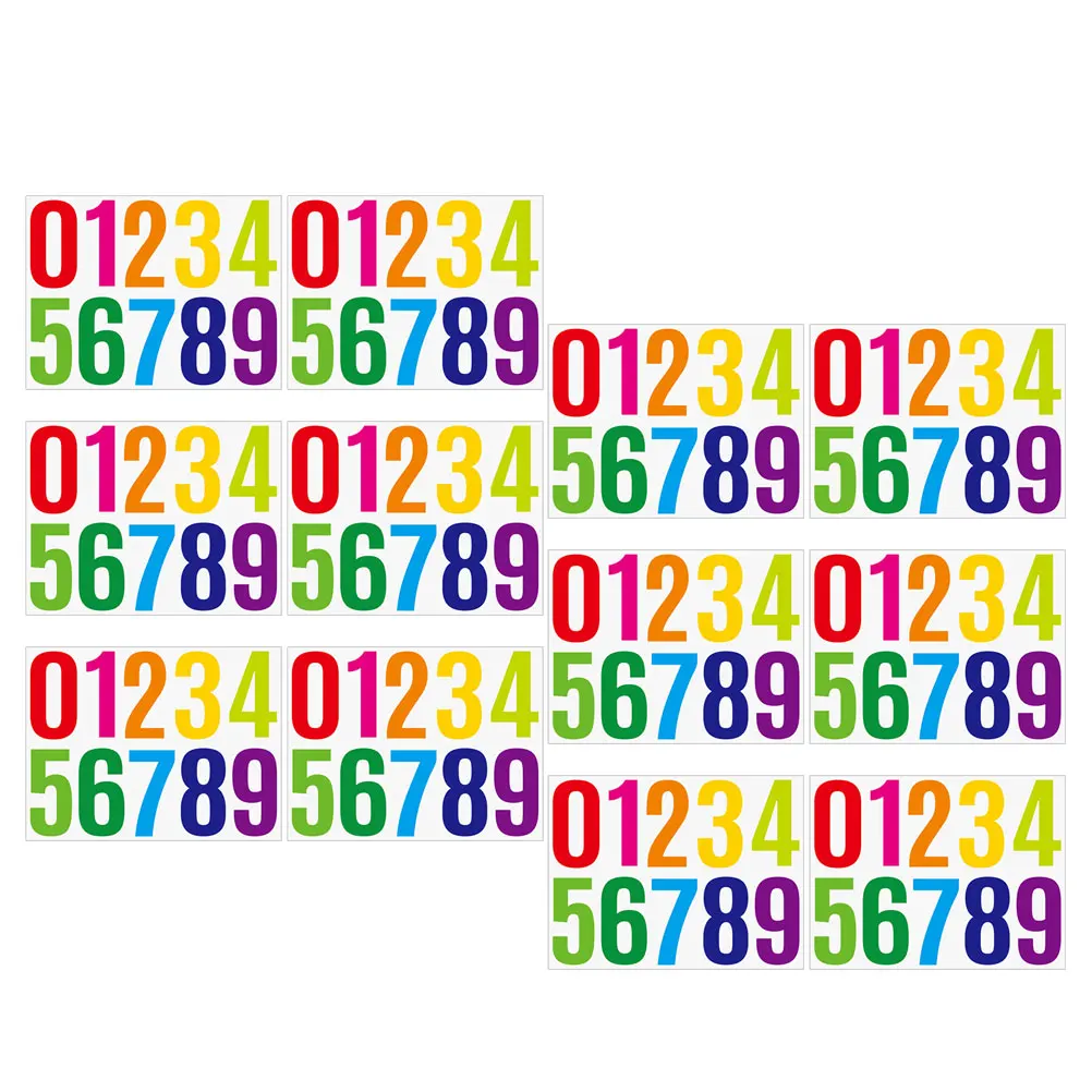 

12 Sheets Digital Stickers Garbage Can Number Mailbox Racing Car Numbers Wall Vinyl Large Self Adhesive Numerals