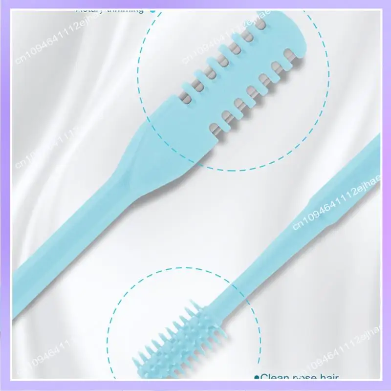 Cortador de pêlos nasais 2 em 1, faca de pêlos de nariz dupla face, manual portátil 360 °   Aparador de pêlos de nariz giratório