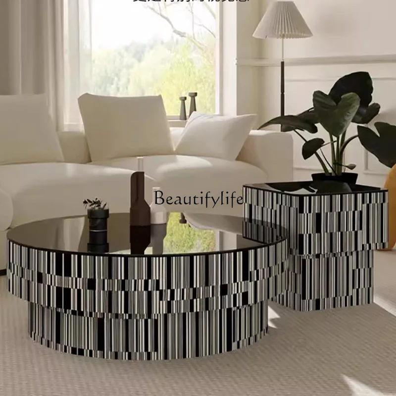 

French Design Coffee Table Modern Luxury Round Square Coffee Table Sets Living Room Table Basse