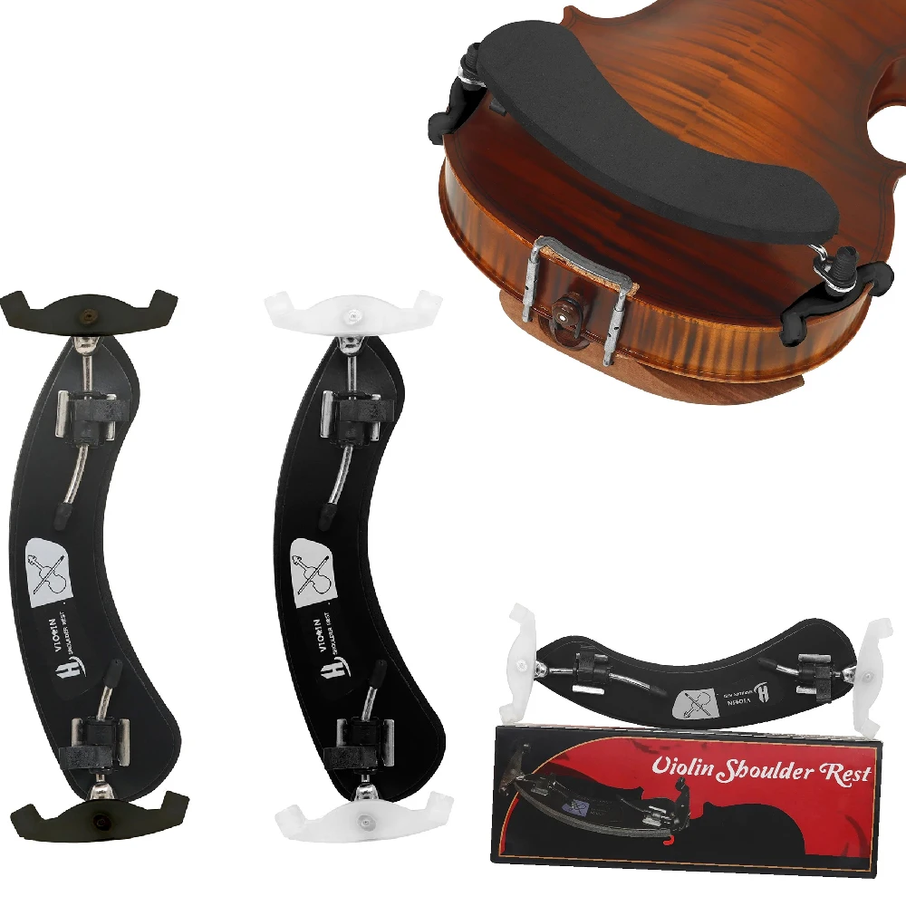 ﻿ 1/8 3/4-4/4 Violin Shoulder Rest Adjustable Violin Shoulder Pad with Sponge Pad Anti Wolf Black /White Feet Violin Accessories