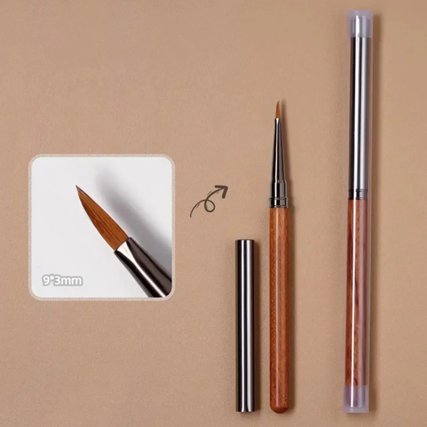 Round Wood Handle Triangular Petal Nail Brush Acrylic Nail Art Liner Pen Manicure Painting Tool image 5