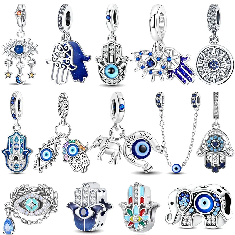 

Devil's Eye Series 925 Sterling Silver Palms Pendan Fashion Charm Women's Jewelry Fits DIY Bracelets Surprise Holiday Gifts