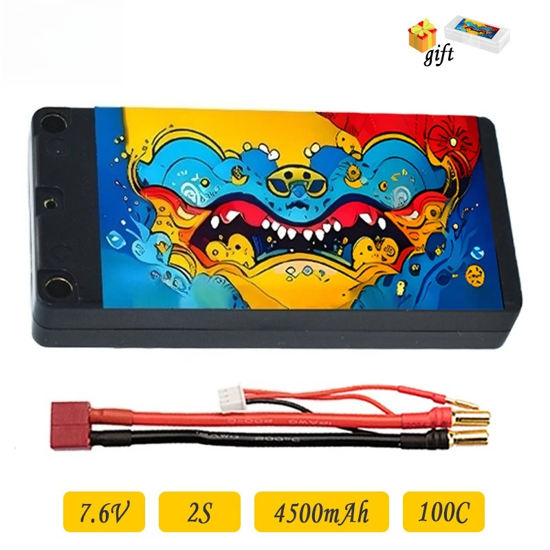 

4500mAh 2S 7.6V 100C HV 1/10 RC Car Model RC Thin Lithium Battery LCG