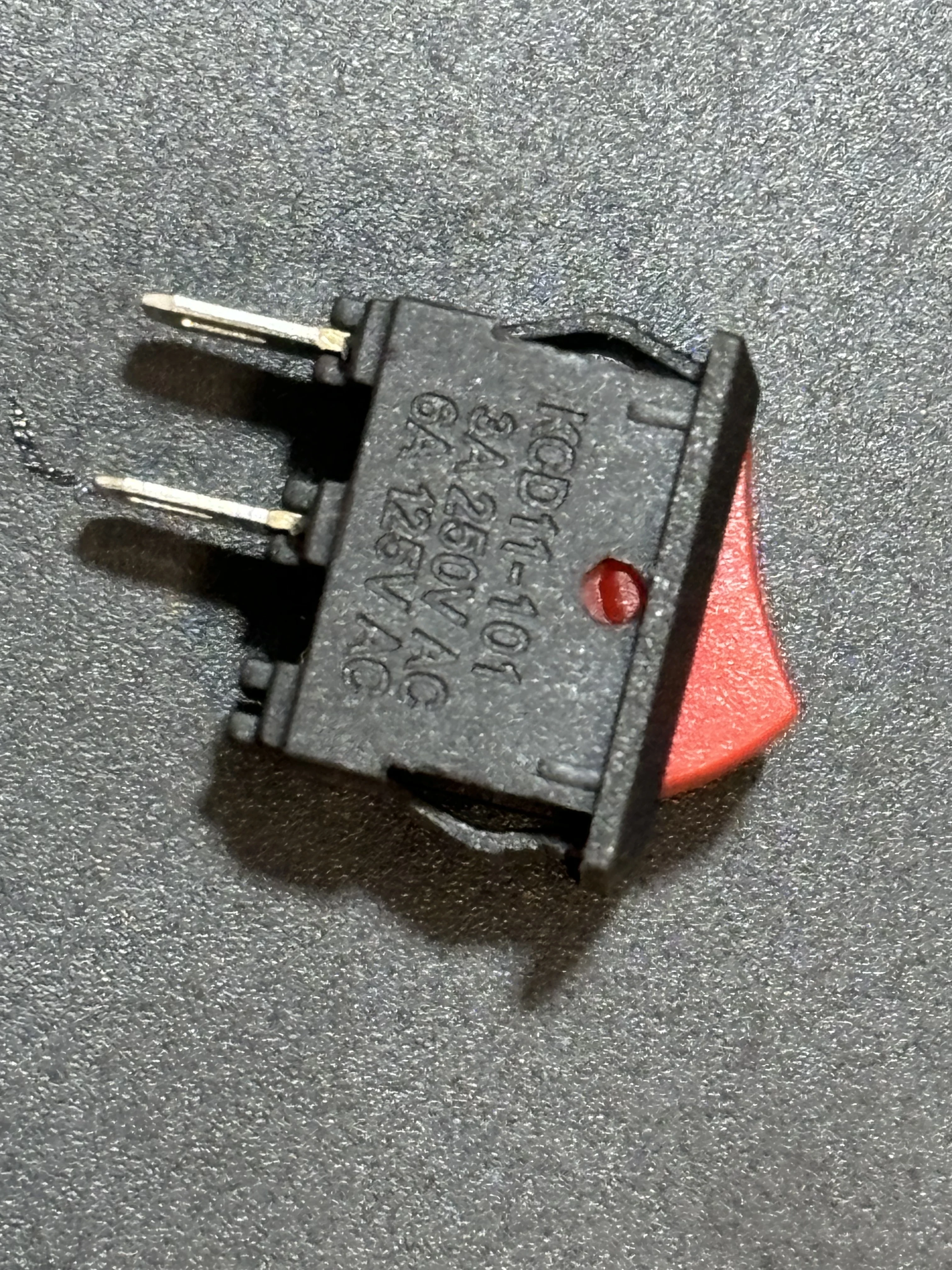 15PCS Mini Rocker Switch SPST Black  White And Red Quick Wiring Switch Button AC250V3A/125V6A 2 Pin I/10*15mm ON-OFF Rocker