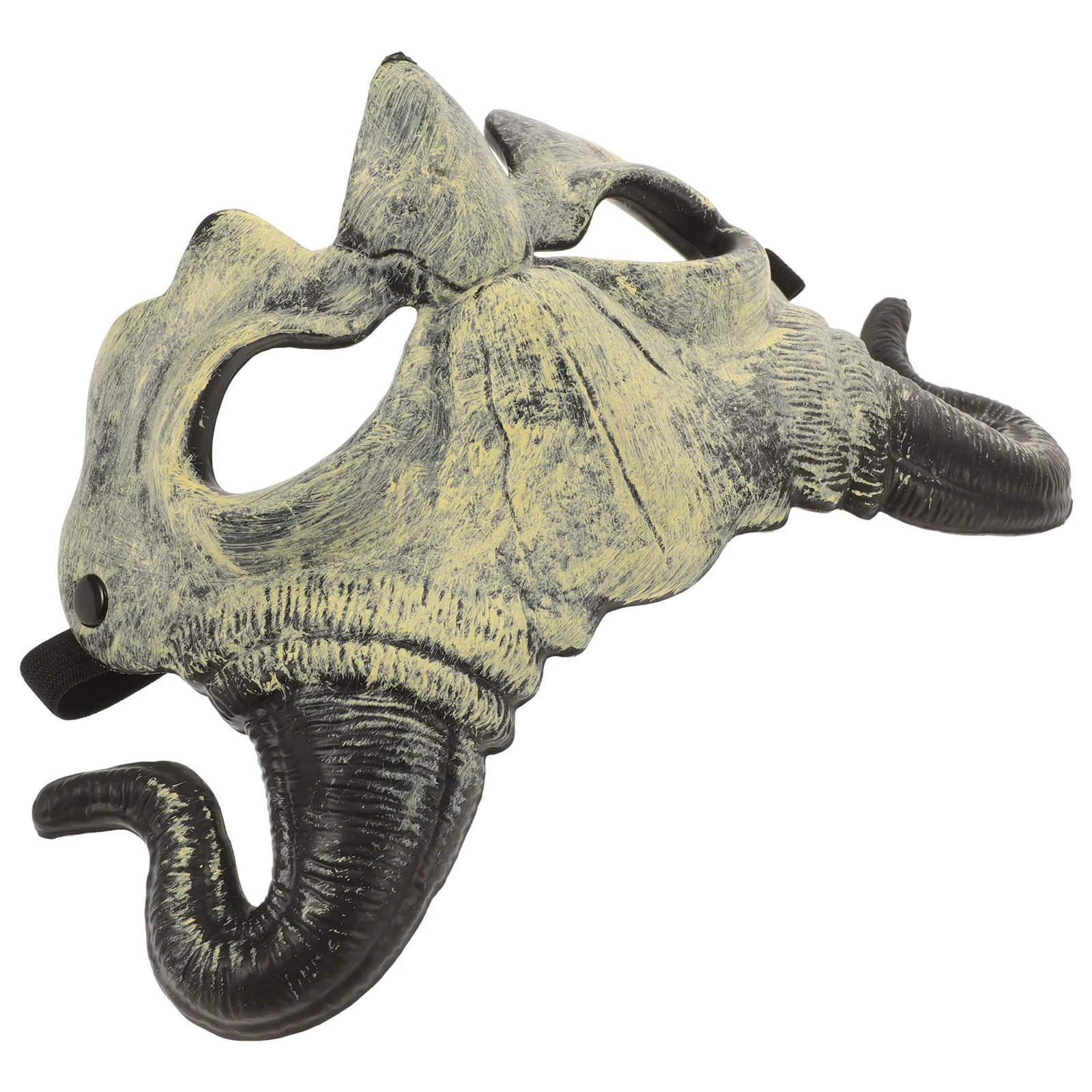 Maschera mezza faccia in corno da diavolo Spaventoso costume da festa di Halloween Cosplay Maschera fantasma Novità Carnevale Prop Beige Gioco di ruolo