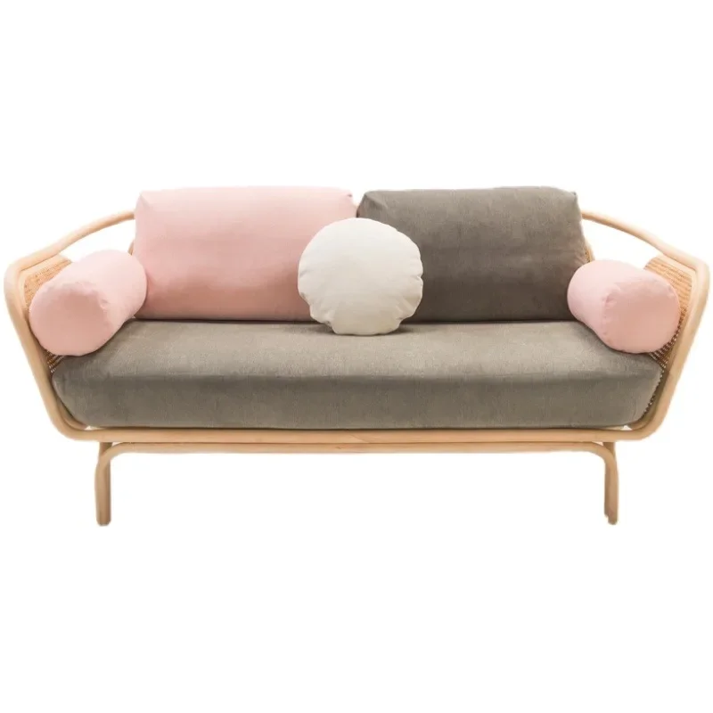 Double sofa courtyard rattan coffee table sun room garden balcony sofa chair