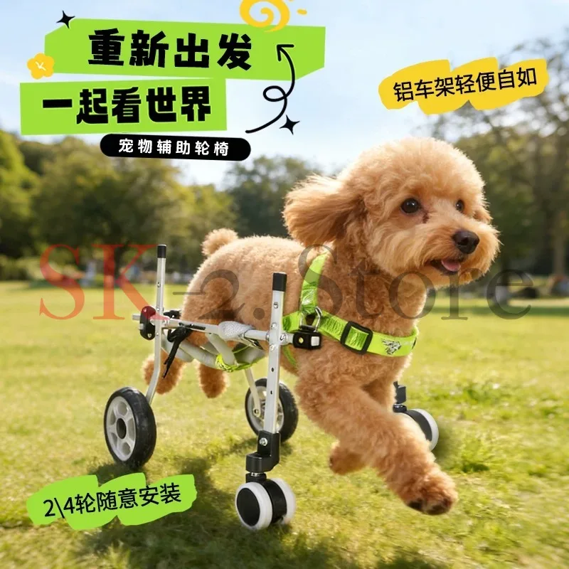 Disabled dog wheelchair hind limb pet moped elderly dog paralyzed forelimb assist transportation hind legs cat assist driving