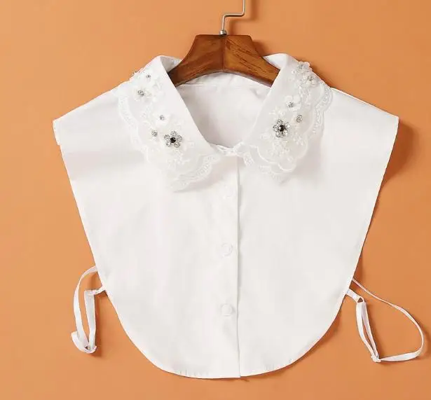 Fake Collar Women Detachable Cotton Dickey for Sweaters Faux Blouse Insert Black White Fall Spring Korean Style