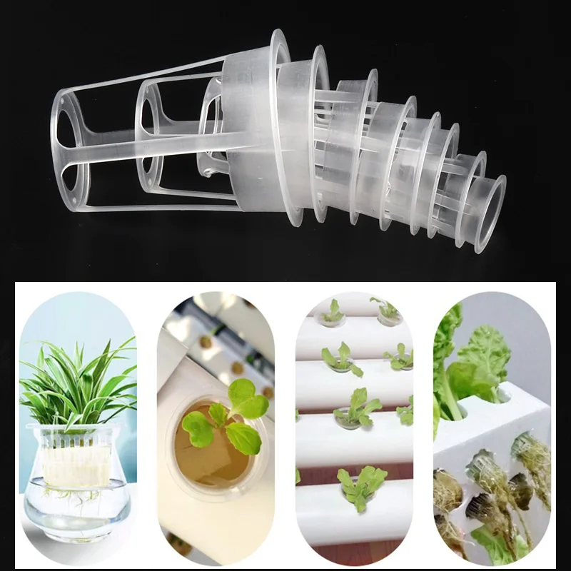 Cesta hidropónica de 200 Uds., fijador de raíces para plantar vegetales sin suelo, maceta de malla, macetero de cultivo hidropónico Vertical, taza para vivero