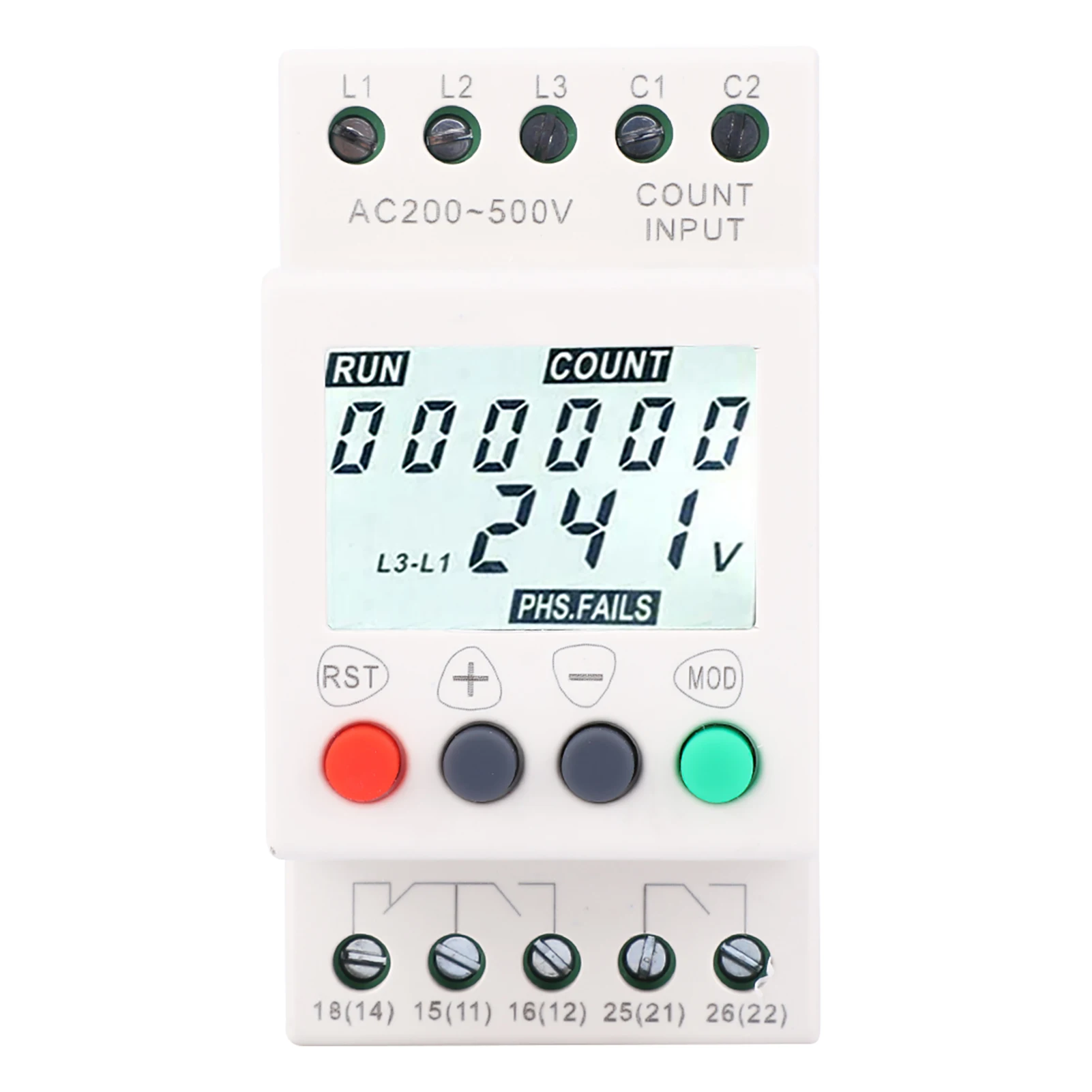 RD6-W LCD Display Under Over Voltage Phase Sequence Protector 3 Phase Voltage Monitor Relay