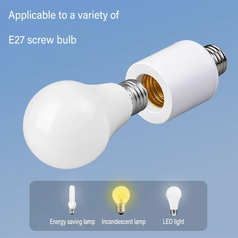 Base de Lámpara Inteligente E27 AC110-240V con Control Remoto/Sensor de Radar 5.8G, Convertidor de Portalámparas para LED/Ahorro de Energía/Incandescente