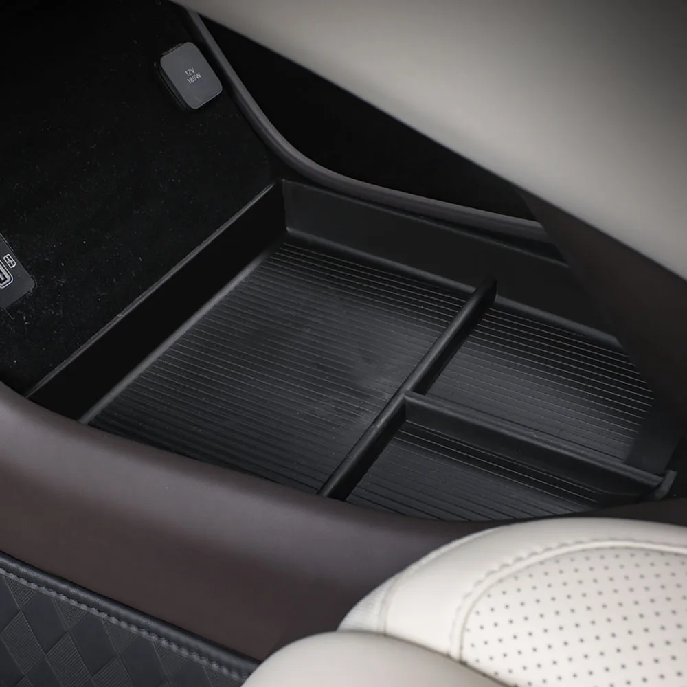 ل Denza N9 صندوق تخزين مادة السيليكون خلف الشاشة الداخلية تعديل لوازم وحدة التحكم المركزية صندوق تخزين سفلي #4