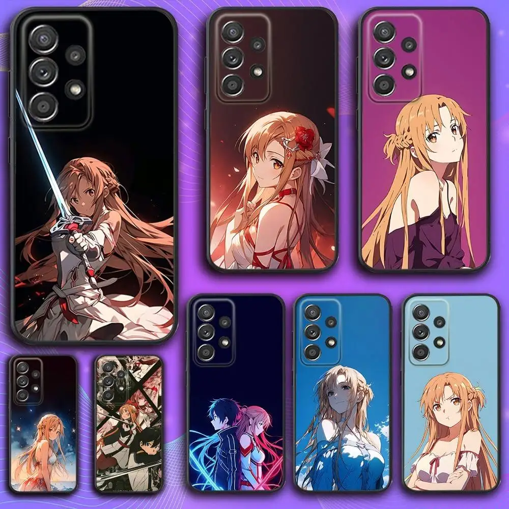 

Y-Yuuki Anime A-Asuna Phone Case For Samsung S 25,24,23,22,30,21,10,9,Ultra,Plus,Lite,FE,4,5 G Soft Black Case