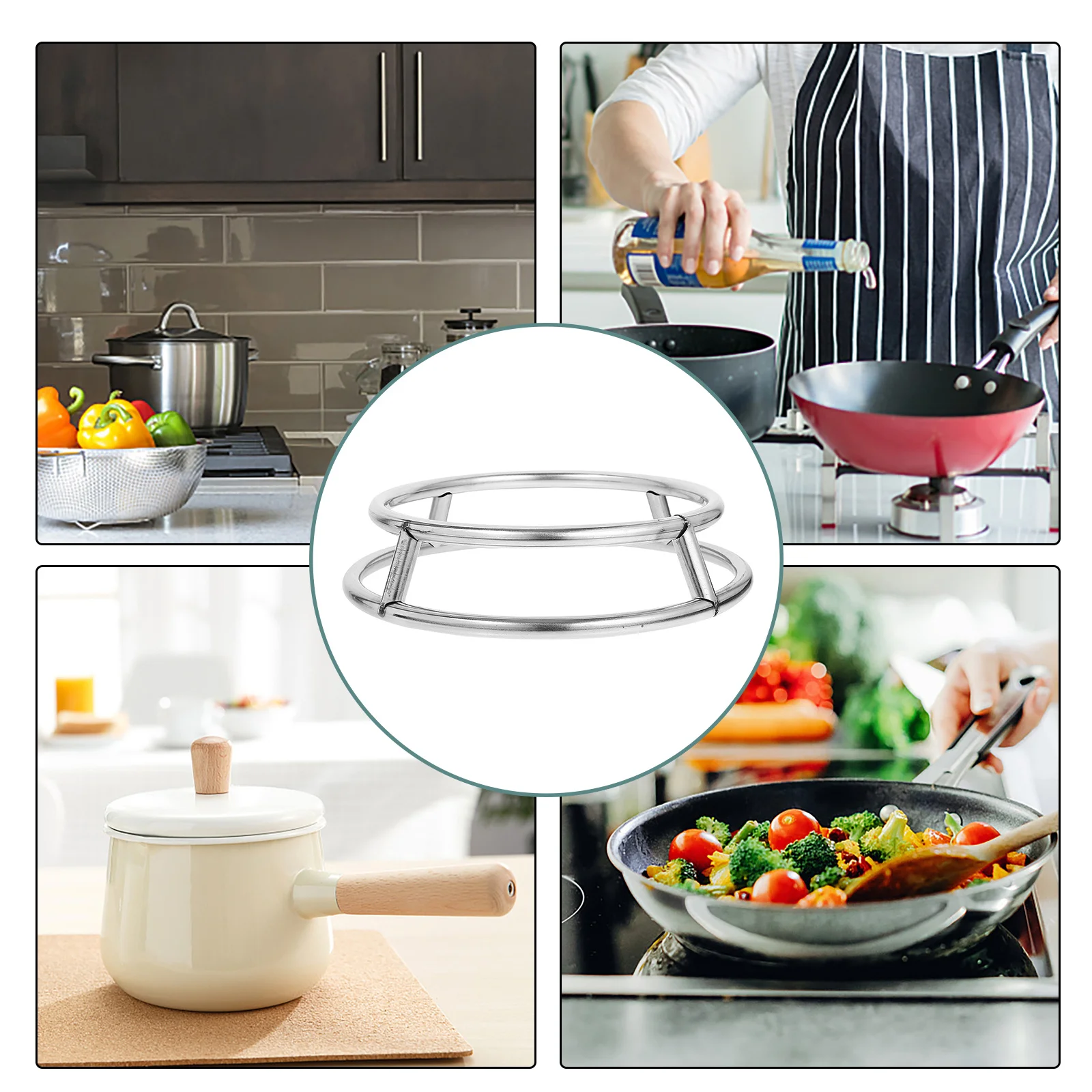 

1pc Stainless Steel Multi-Functional Pot Stand Camping Stove Grill Fire Pit Tripod Outdoor Cookware Rack Heavy Duty Portable