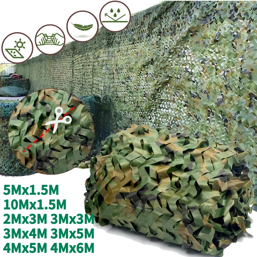 Camouflage Netting Outdoor Camping Sunshade Mesh Camo Net for Garden Buildings Fencing Trellis Covers Privacy Cloth Sun Shelter