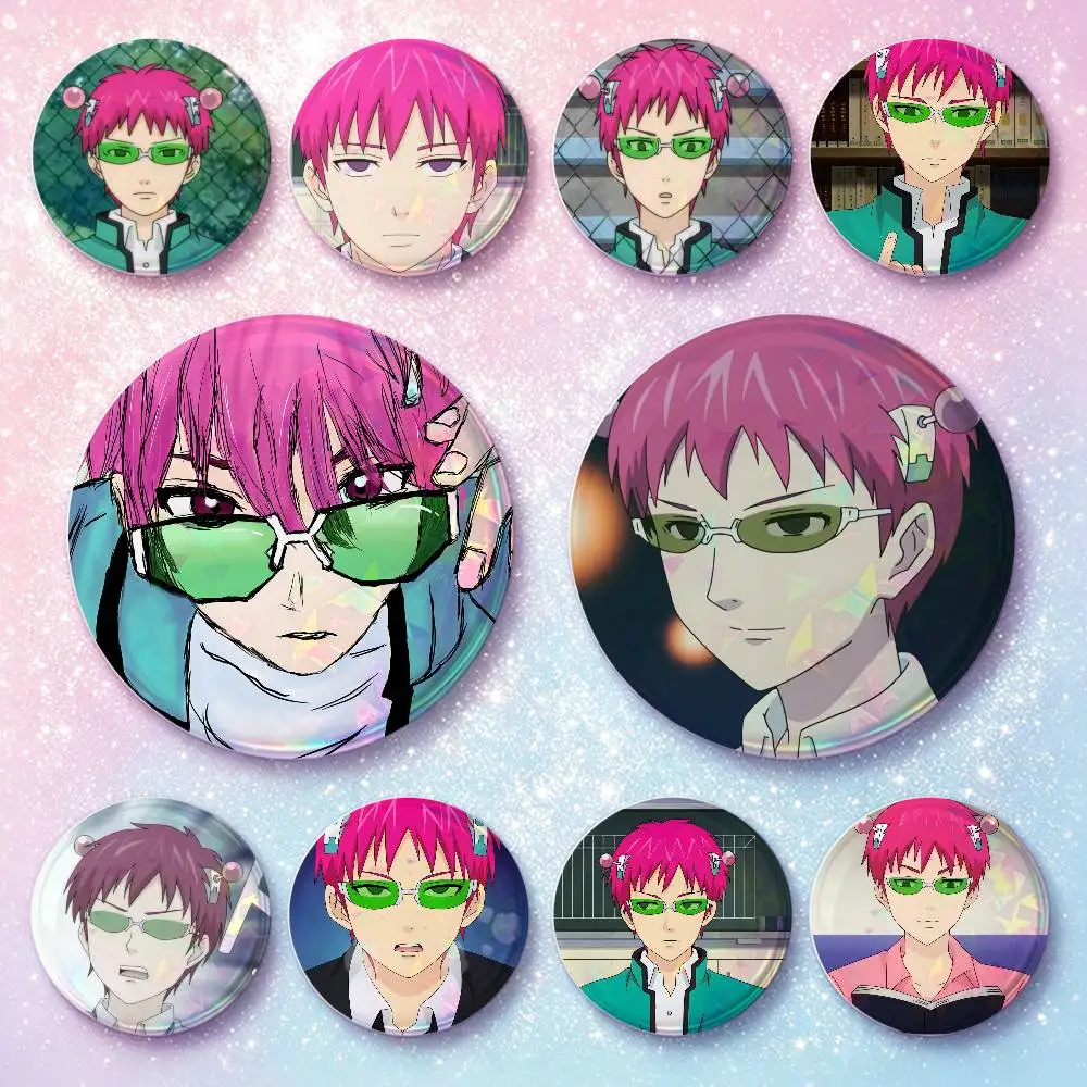 Saiki K D-Disastrous L-Life Badges 25 32 44 58 75 Mm Round Cosplay Pin Bag Decor Fans Collect Friends Gifts Brooch Souvenir