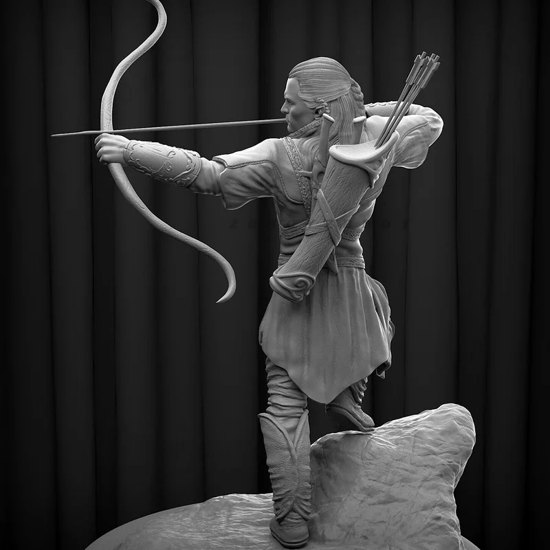 Figurine modèle en résine elfique Prince Gk, Micro Miniature, modèle blanc imprimé en 3d, jouet, Kit non assemblé et non peint, 50mm, 75mm, 90mm