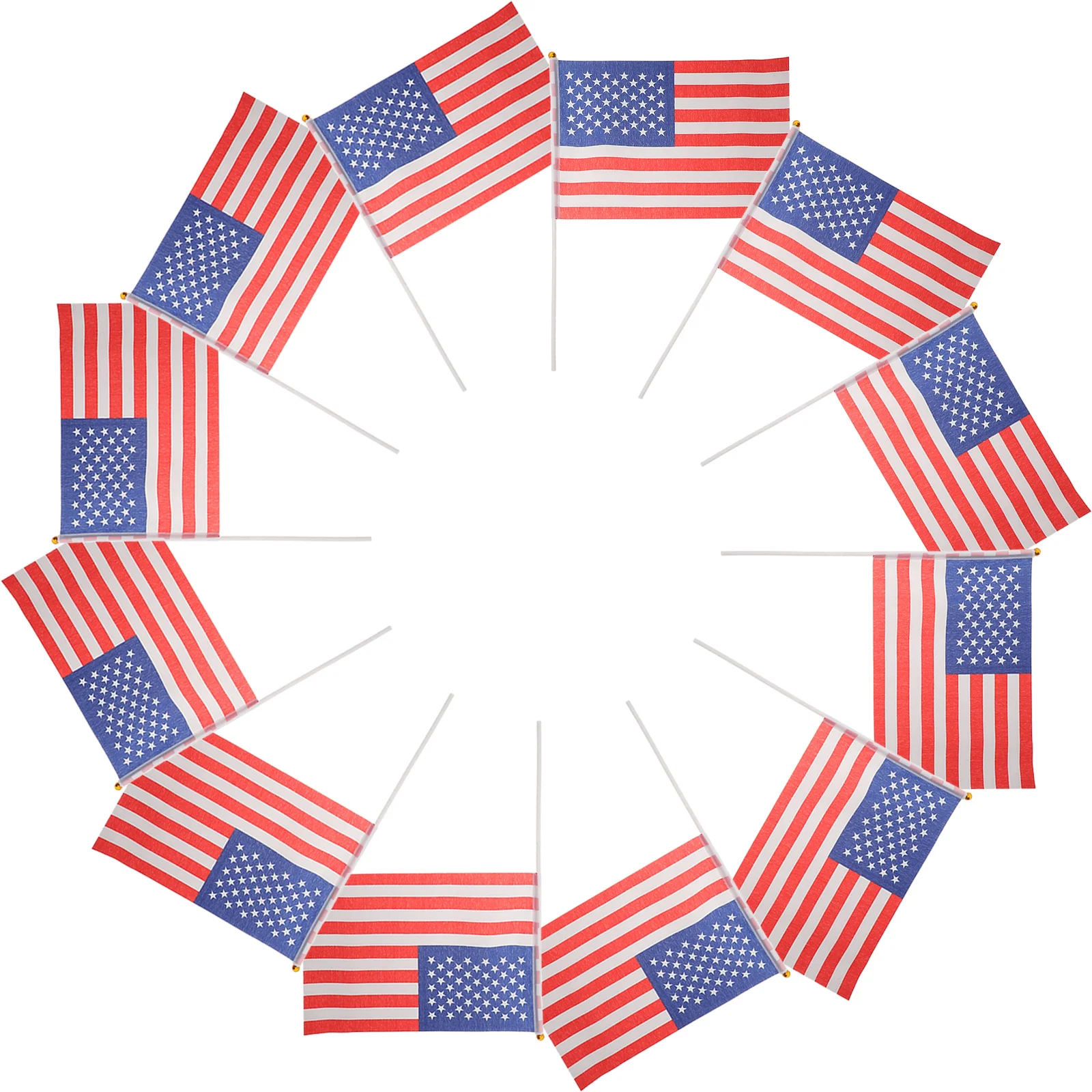 

20Pcs Handheld American Flags Small Mini Us Flags on Sticks for Independence Day 4th of July Memorial Day Patriotic Celebration