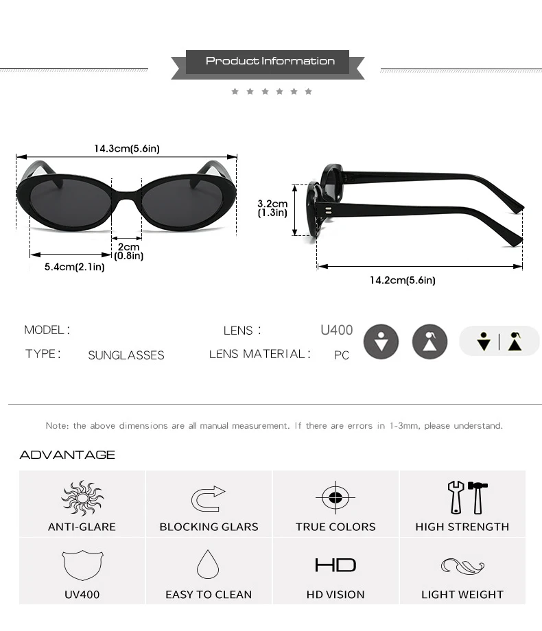 Retro Vintage Oval Sonnenbrille Frau 2024 Marke Designer Runde Sonnenbrille Männer UV400 Punk Stil Luxus Brillen Weibliche Oculus – Detail 4