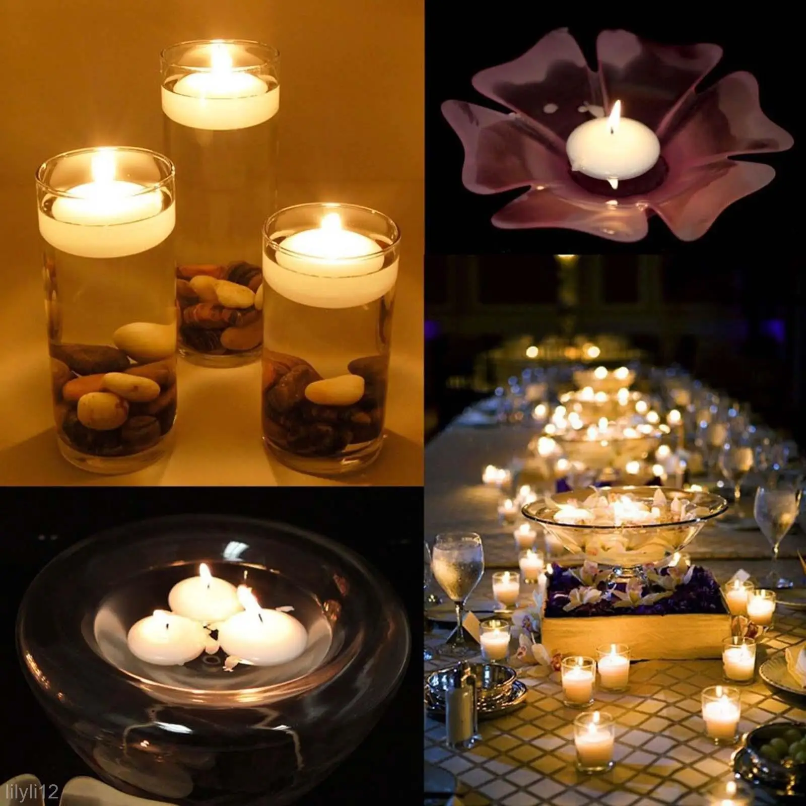 10Pcs/Lot Romantic Floating Candles Round Shape Water Floating Candle Wedding Event Birthday Party Decoration