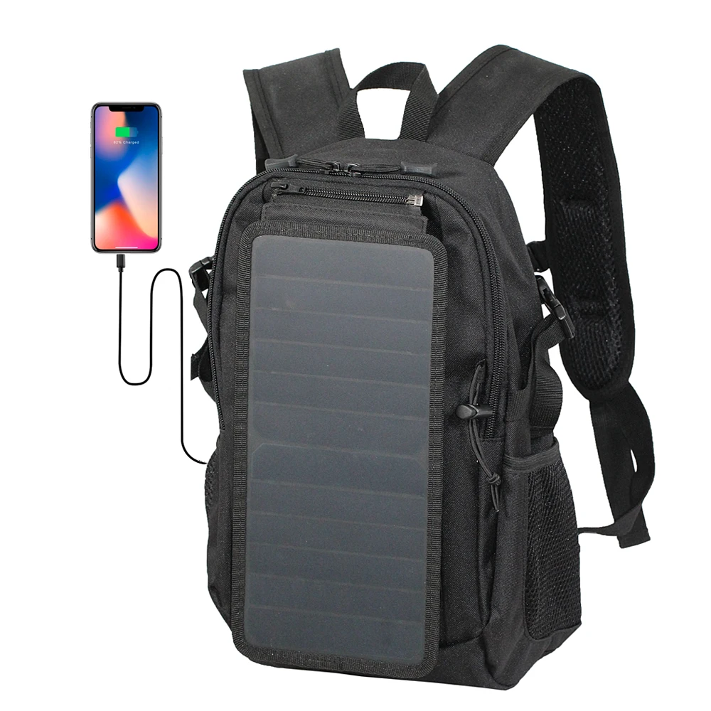 

cheap lightweight 30L school backpack with battery pack canvas solar panel backpack