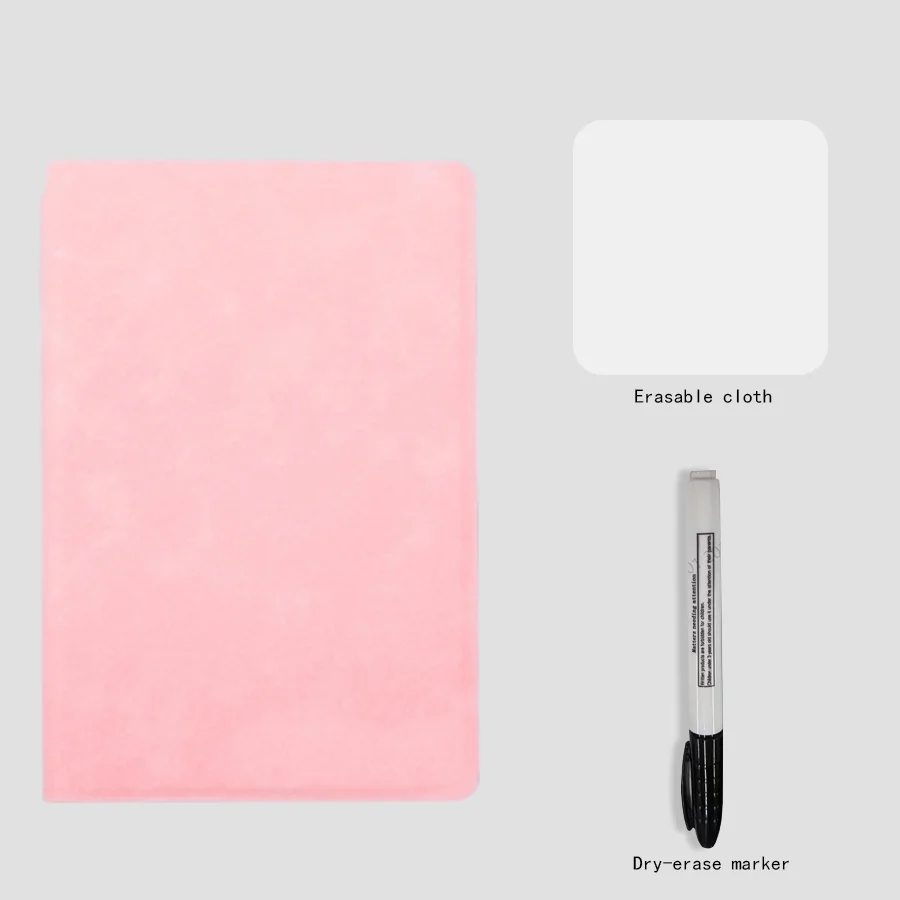 Tragbares, wiederverwendbares Whiteboard-Notizbuch-Set im A5-Format mit Stift und Radiertuch, Leder-Notizblock, Wochenplaner für den stilvollen Bürogebrauch – Detail 13