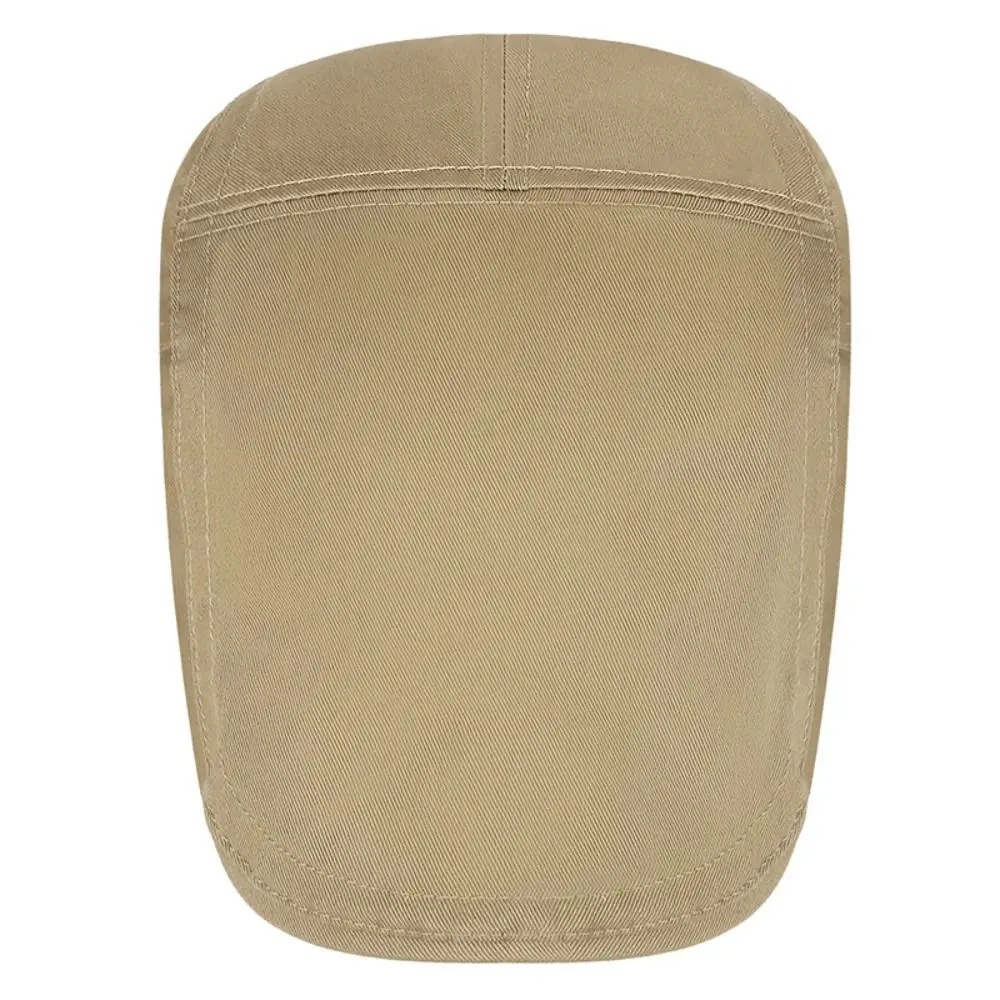 หมวกเบเร่ต์ผู้ชายสีพื้นแฟชั่น ปรับขนาดได้ สไตล์เกาหลี หมวกแก๊ปตาข่าย สไตล์อังกฤษ หมวกทรงแบนลำลอง ปีกหน้า