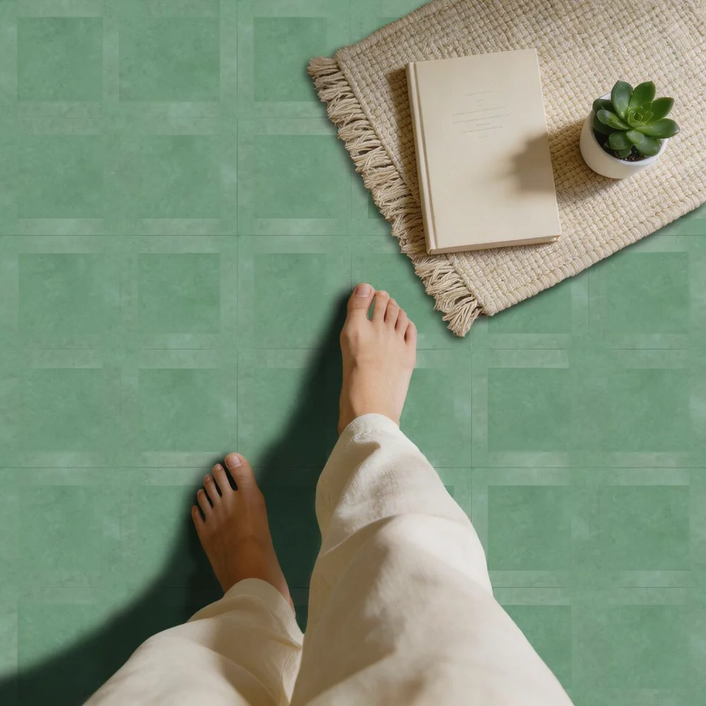 Nordic Style Geometric Floor Stickers PVC Tiles Moisture Proof For Meiji Bathroom Kitchen Non Slip Renovation