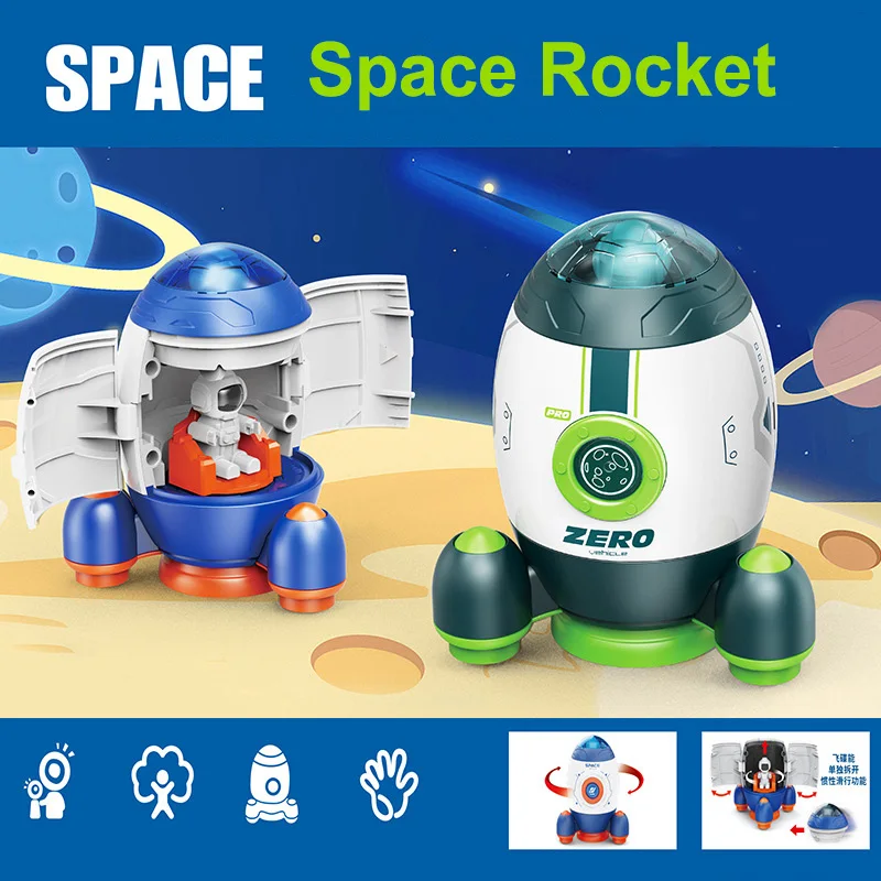 

3PCS Space Toy Car Space Shuttle Rocket Model Children's Educational Astronaut Rocket Exploration Series Toy Birthday Gift