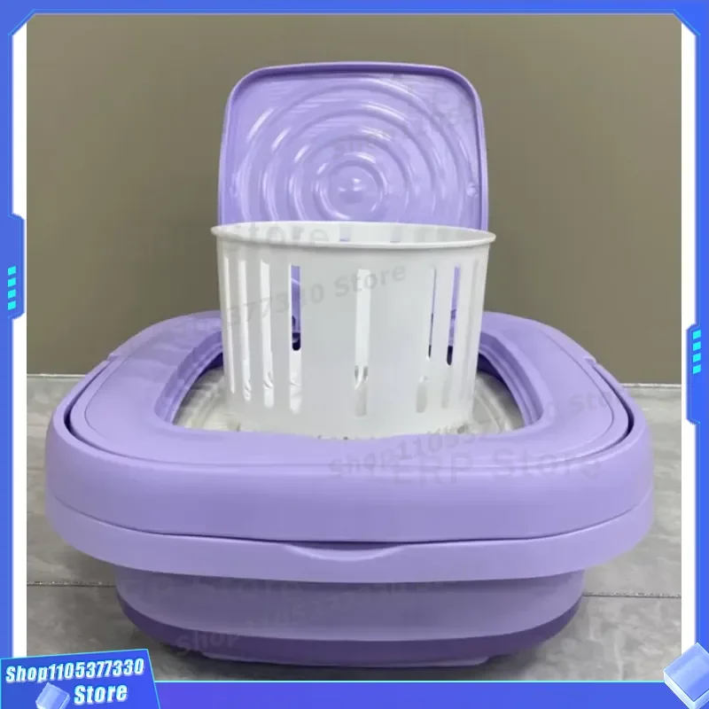 Portable Mini Washing Machine for Underwear Socks Baby Clothes Small Bucket Semi Automatic Dehydrator Compact Laundry Device 5