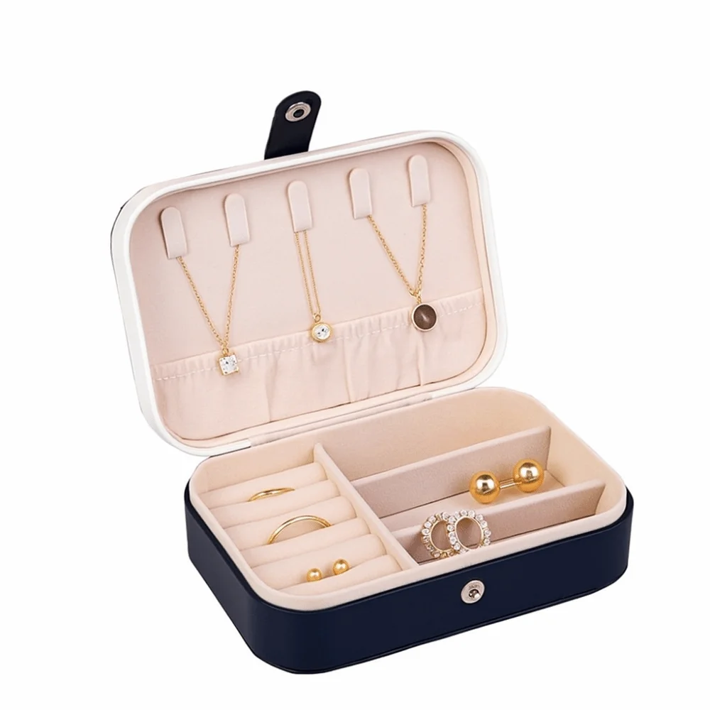 

Lightweight Vintage Jewelry Storage Box Square Mini Necklace Ring Case Jewelry Display Case PU Leather Earring Organizer Outdoor