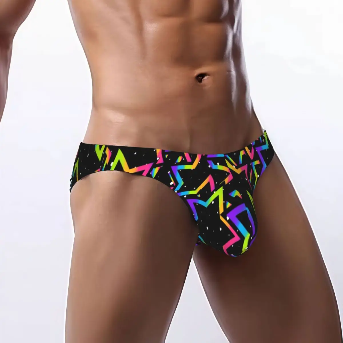 Men's Panties Star Rainbow Geometric Man Briefs Sexy Underwear Male Bikini Underpants High Quality