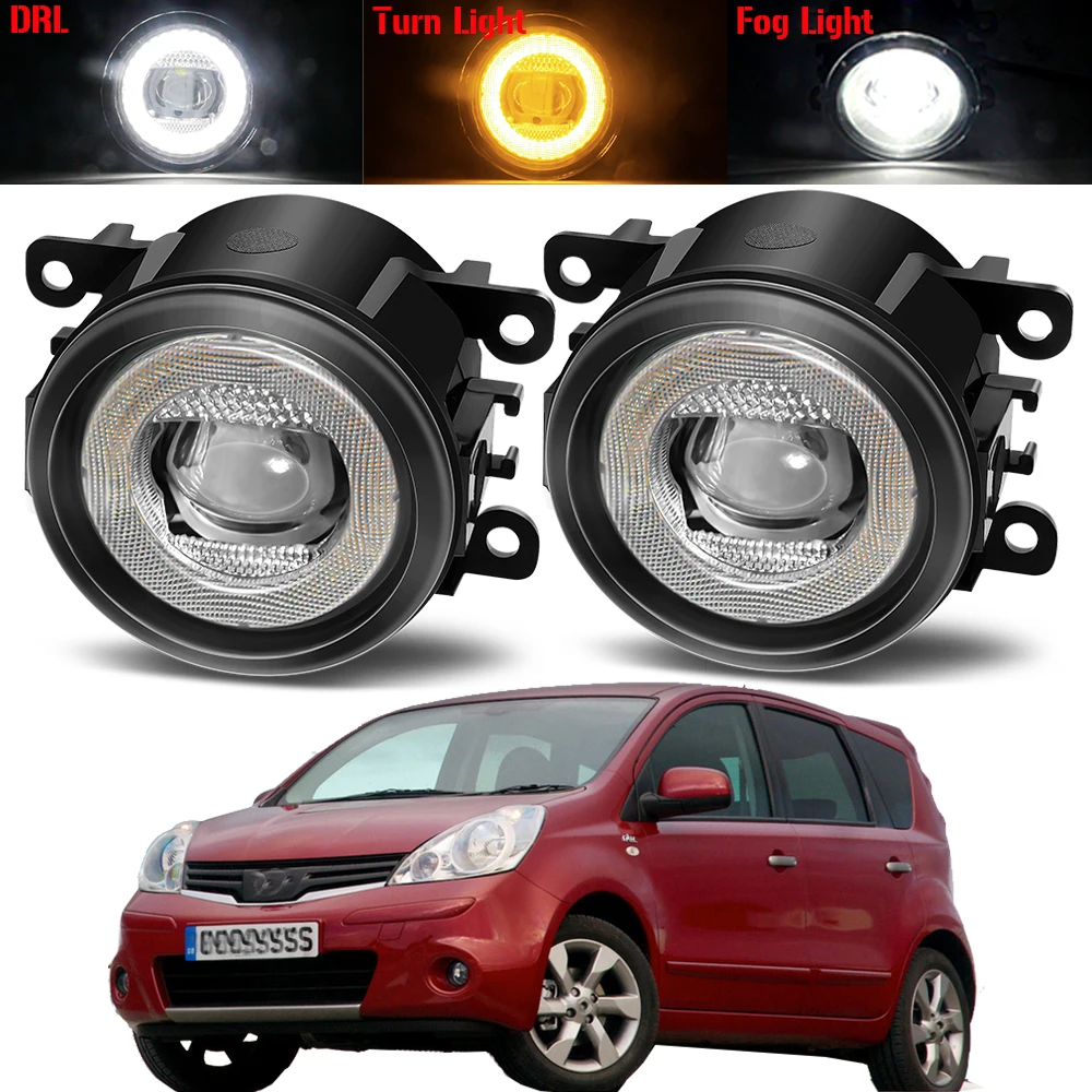 

3in1 Car LED Fog Light Assembly For Nissan Note E11 MPV 2010-2013 30W H11 Angel Eye Fog Turn Signal Daytime Running Lamp DRL 12V