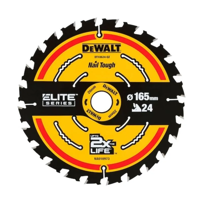 DEWALT DT10397-QZ 165MM CIRCULAR SAW BLADE ELITE SERIES: ELITE Circular Saw Blade 2x165MM 24T 1x165MM 40T 3PACK