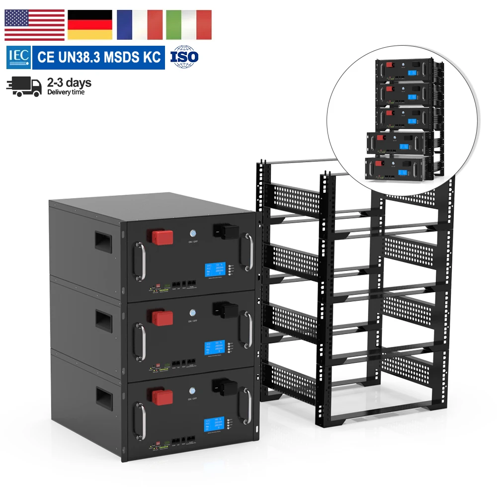 

51,2 В Lifepo4 аккумуляторная батарея для хранения солнечной энергии, литиевая батарея для монтажа в стойку, 100 Ач, 200 Ач, 300 Ач для системы хранения солнечной энергии