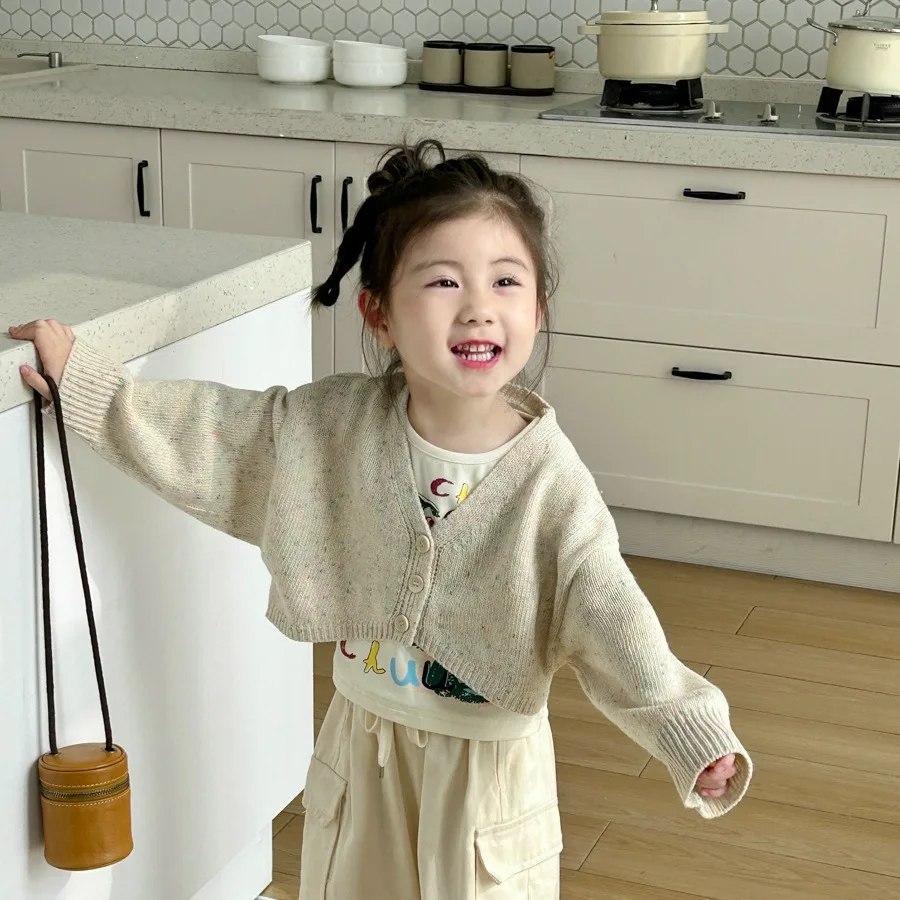 South Korea Dongdaemun Colorful Knitted Cardigan Girl's Spring/Summer Soft Glutinous Lazy Sweater Coat Long Sleeved Top