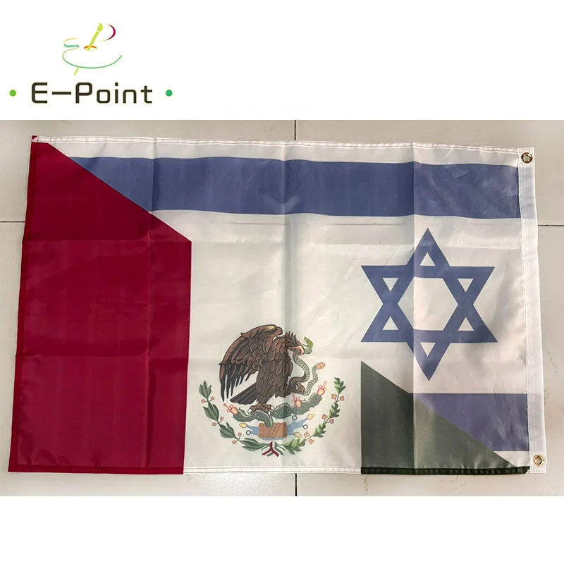 Israel Mexico Friendship Flag 2ft*3ft (60*90cm) 3ft*5ft (90*150cm) Size Christmas Decorations for Home Flag Banner