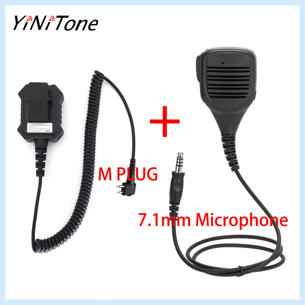 

U94X PTT + 7.1mm NATO Speaker Mic for Motorola GP88, GP2000, HYT TC300 - Noise-Cancelling, Rugged Design