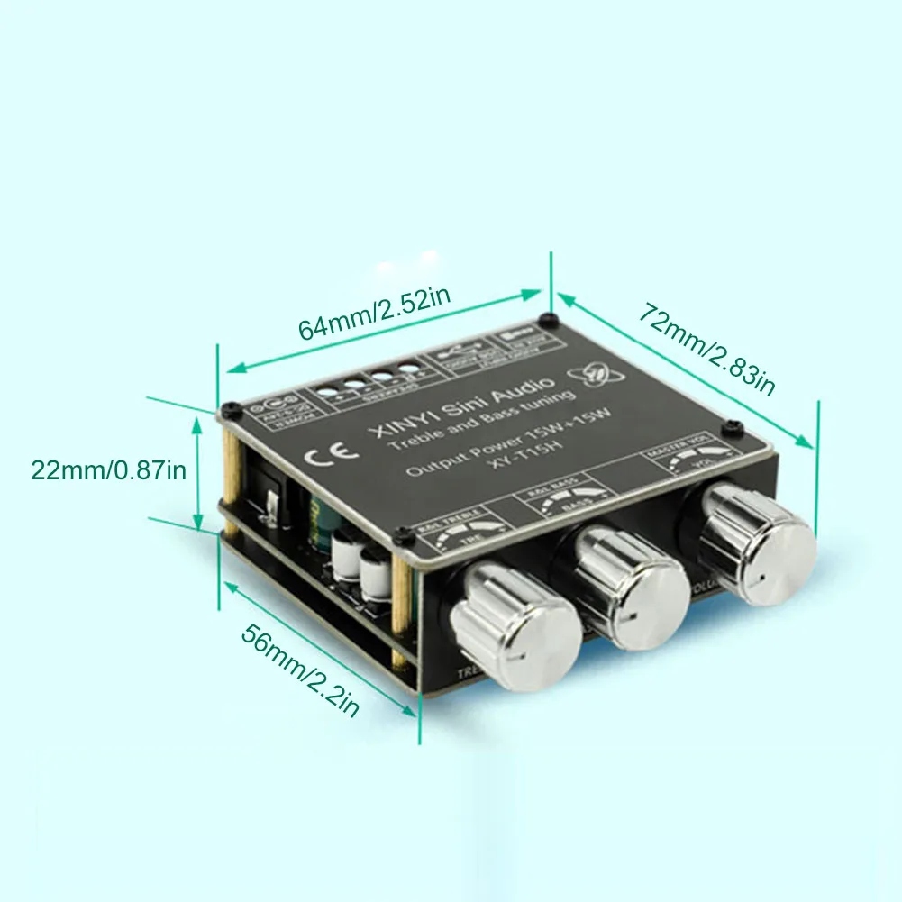 Placa amplificadora de potencia Digital XY-T15H Compatible con Bluetooth 5,1 2,0 canales Control por aplicación cine en casa