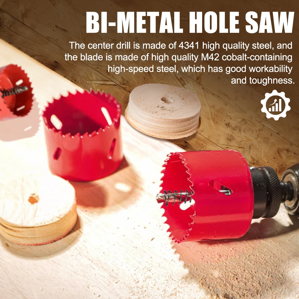 HAMPTON 15-125mm Metall-Lochsägen-Set HSS-Bohrer für Metallbearbeitung, Holz, Kunststoff, Aluminium Werkzeuge DIY-Werkzeugzubehör – Detail 6