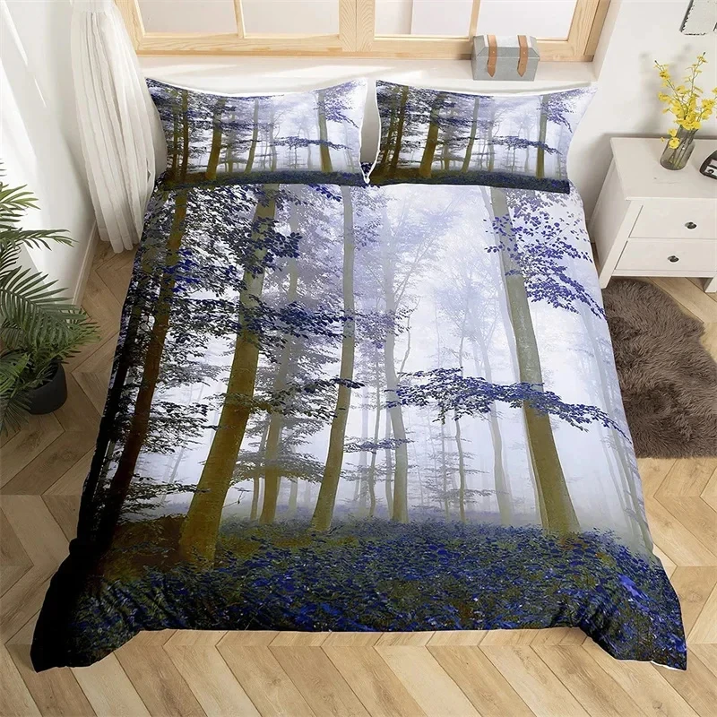 

Плотные березы с листьями пододеяльник дерево пышный Twin Queen King комплект постельного белья Jungle Nature с ботаническим принтом пододеяльник