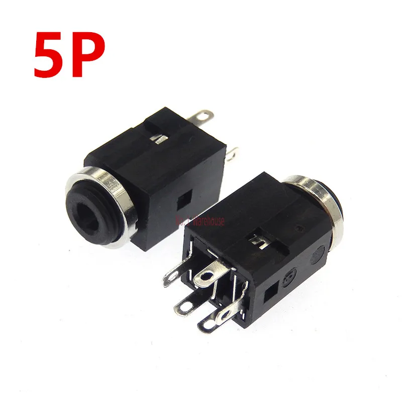 2-10Pcs 3.5mm 3/4/5 Pin Vertical Socket Female Socket Jack with Screw 3.5 Audio Headphone Connector PJ-341 Earphone Hole