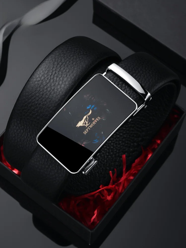 septwolves-genuine-leather-belt-men's-top-layer-cowhide-automatic-buckle-business-2025-new-summer-trend-waist-belt
